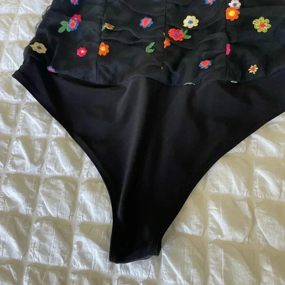 Revolve Lovers + Friends embroidered mesh floral bodysuit - Picture 8 of 13